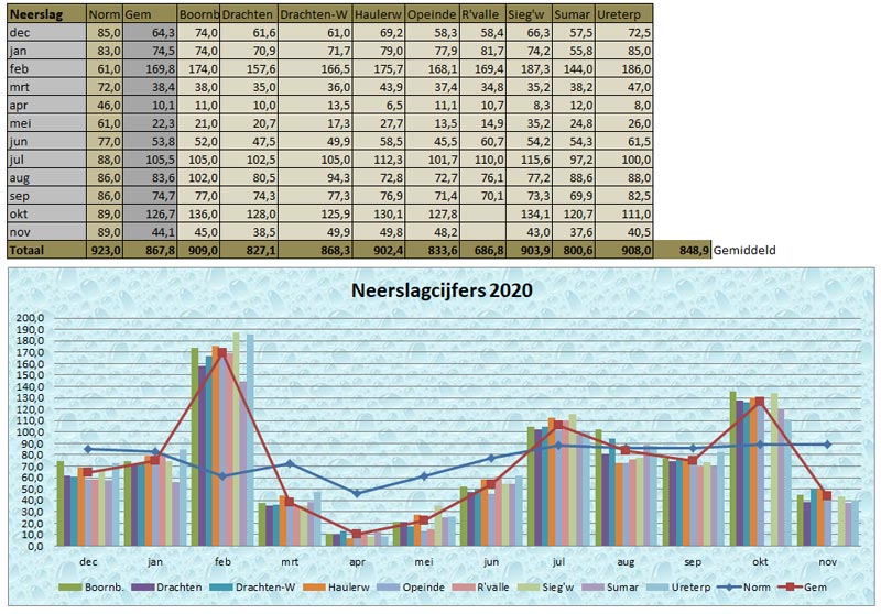 2020 neerslaggrafiek