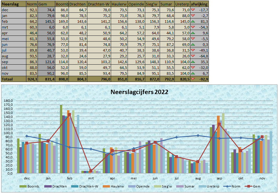 2022 neerslaggrafiek