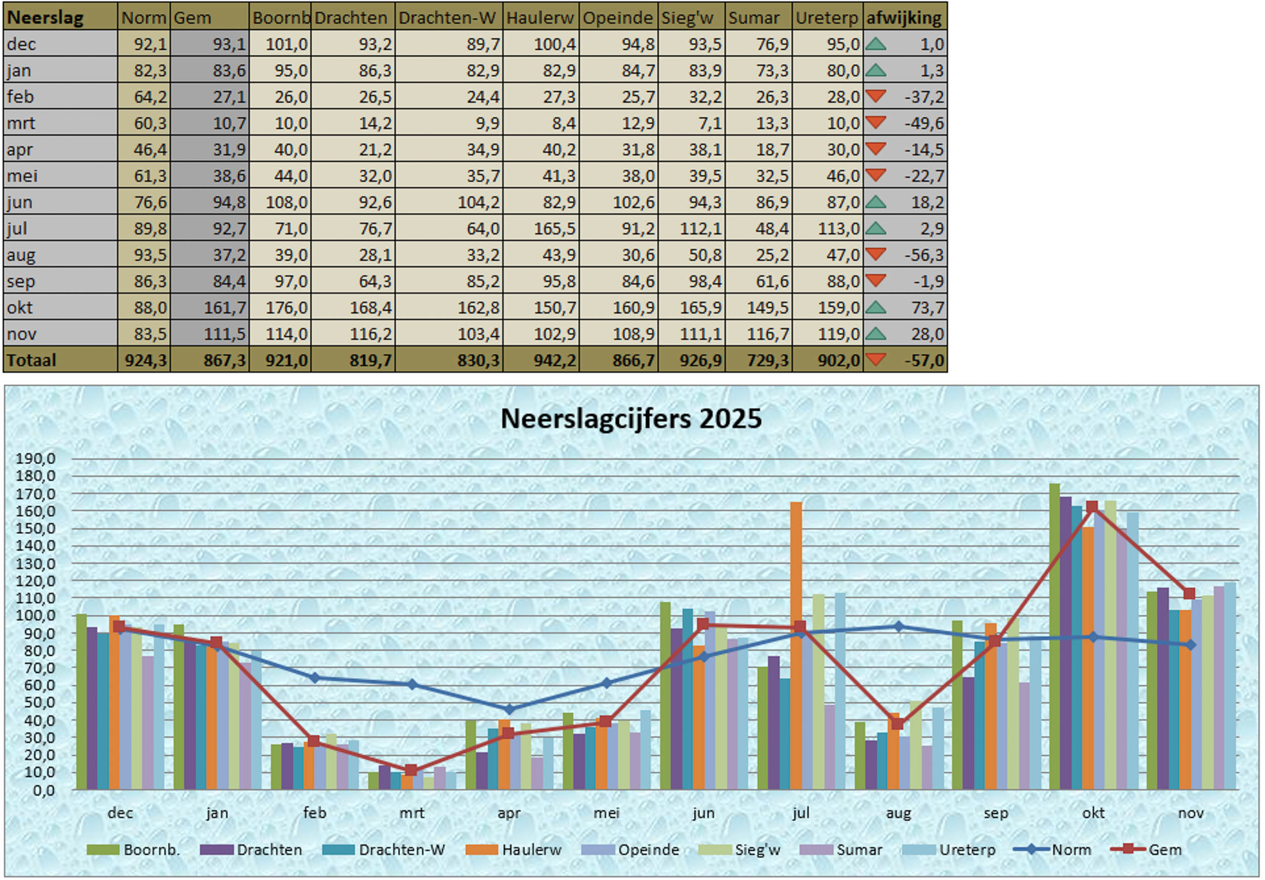 2025 Neerslaggrafiek